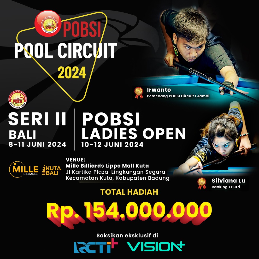 Bali Jadi Tuan Rumah POBSI Pool Circuit 2024 Seri Kedua dan POBSI Ladies Open 2024